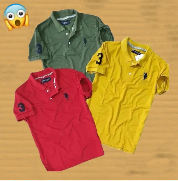 The Unity Style Polo USPA Solid Half Sleeves T Shirt ( Pack Of 3) - XL-42