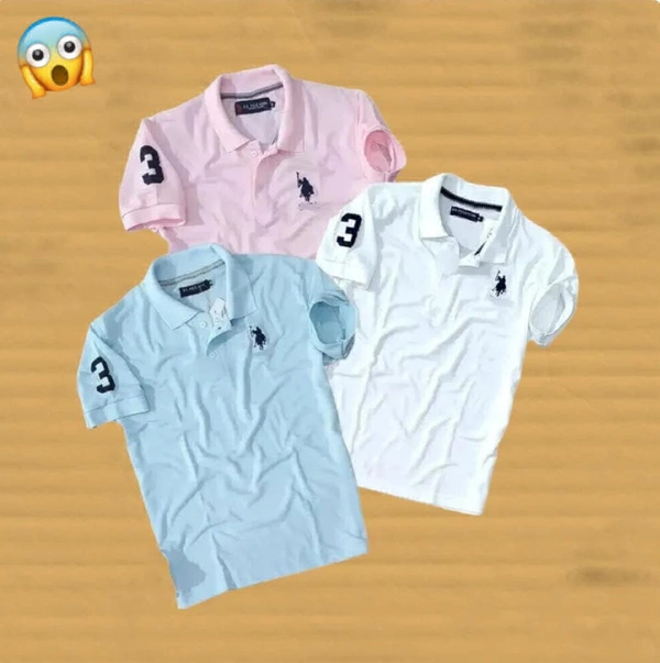 The Unity Style Polo USPA Solid Half Sleeves T Shirt ( Pack Of 3) - L-40