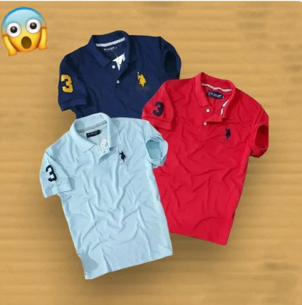 The Unity Style Polo USPA Solid Half Sleeves T Shirt ( Pack Of 3) - XXL-44