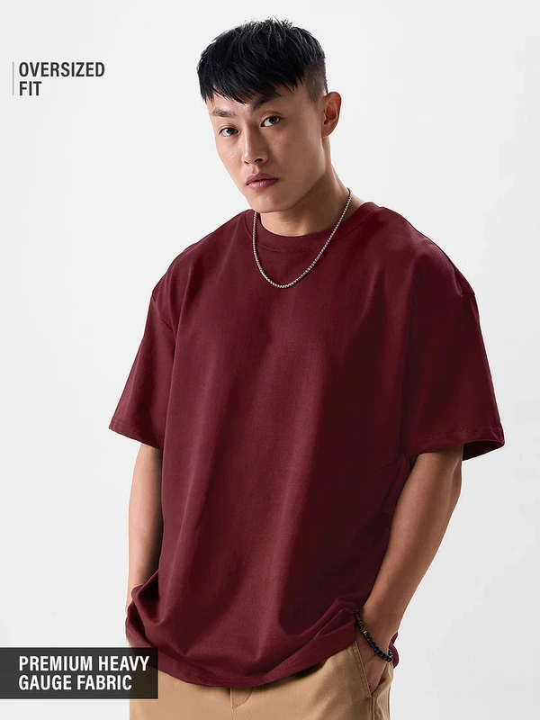 Marron Oversized T Shirt For Men - L-42