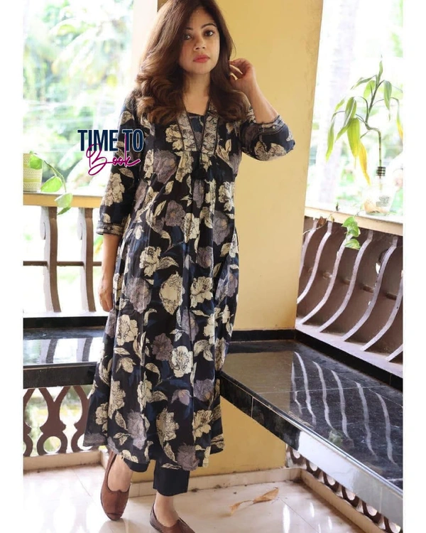 Featuring beautiful Heavy 2pcs cottan Suit which is beautifully decorated with beautiful embroidery with digital print .It is paired with matching pants - L-40