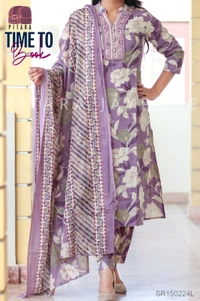 Featuring beautiful Heavy 3pcs Suit which is beautifully decorated with intricate hand embroidery & jari waving. It is paired with matching pants and Lace Dupatta - M-38