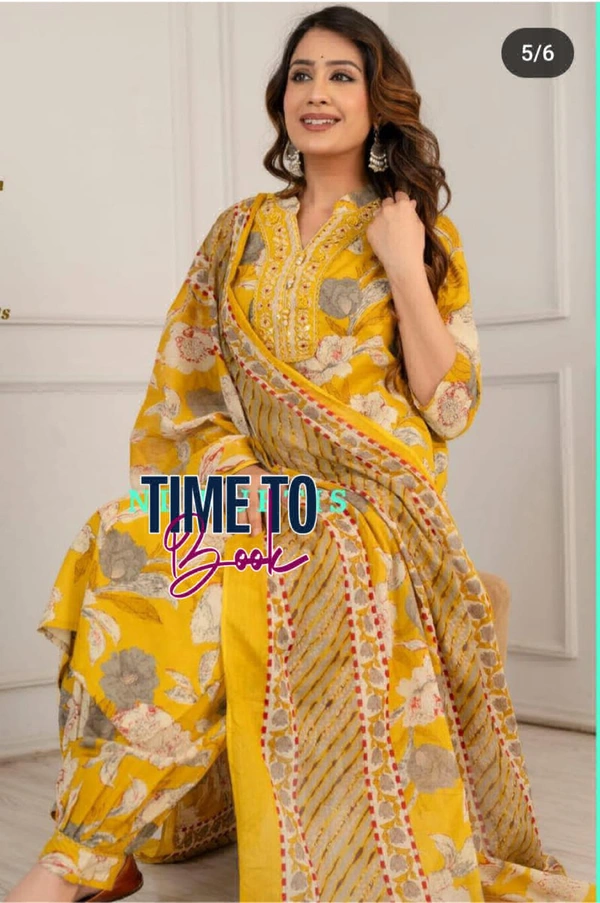 Featuring beautiful Heavy 3pcs Suit which is beautifully decorated with intricate hand embroidery & jari waving. It is paired with matching pants and Lace Dupatta - XXL-44