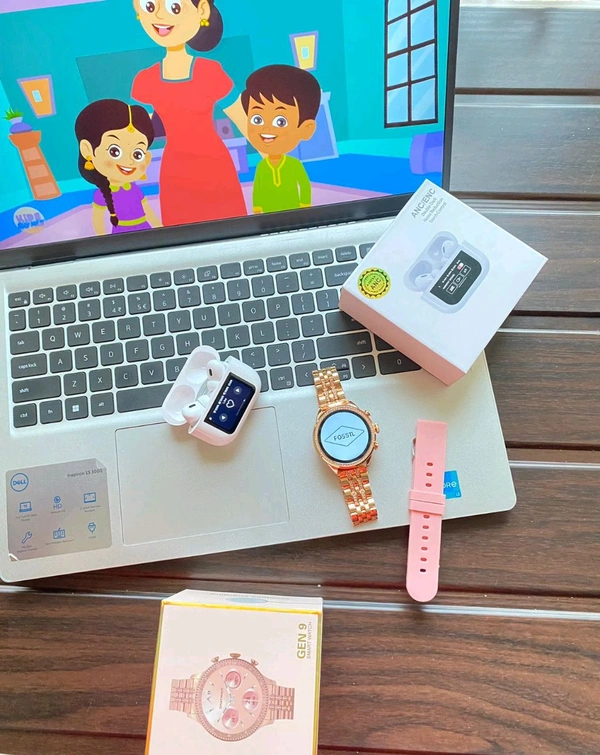 Most Awaited Budget Combo | Fossil Gen 9 Amoled Display Smartwatch And Airpord Pro 2 Digital Best Quality Earphone