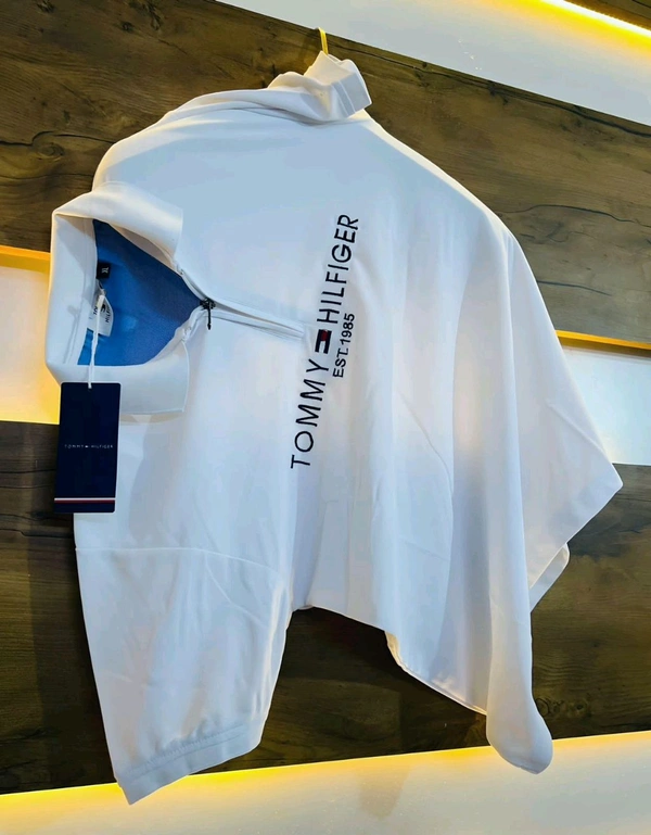 The Unity Style SAP Matty Premium Half Sleeve T-Shirt with Zip Chain - Available in 3 Colors - White, L-40