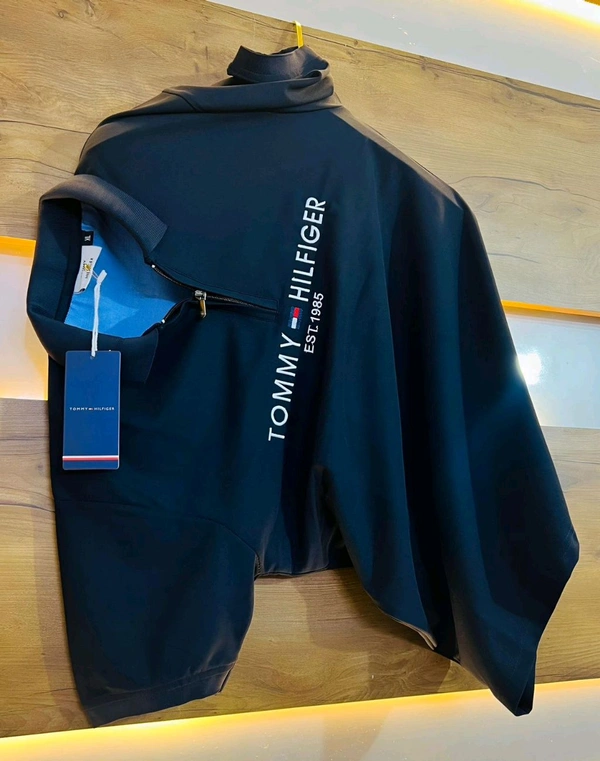 The Unity Style SAP Matty Premium Half Sleeve T-Shirt with Zip Chain - Available in 3 Colors - Navy Blue, XXL-44