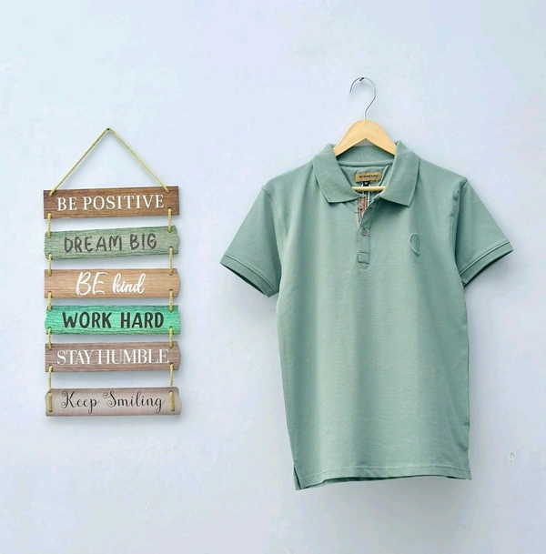 The Unity Style Burberry SAP Matty Premium Half Sleeve T-Shirt with - Available in 9Colors - Neck Green, M-38
