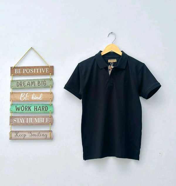 The Unity Style Burberry SAP Matty Premium Half Sleeve T-Shirt with - Available in 9Colors - Black, L-40