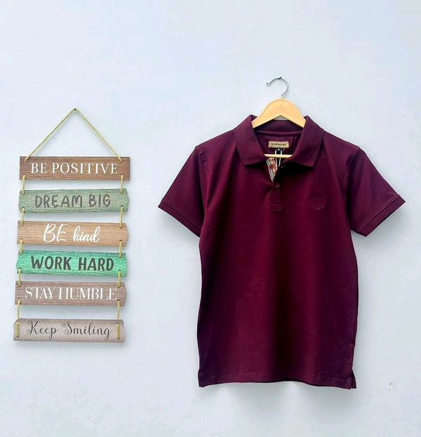 The Unity Style Burberry SAP Matty Premium Half Sleeve T-Shirt with - Available in 9Colors - Maroon, L-40