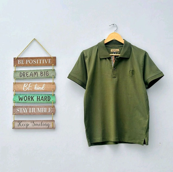 The Unity Style Burberry SAP Matty Premium Half Sleeve T-Shirt with - Available in 9Colors - Olive Green, XXL-44