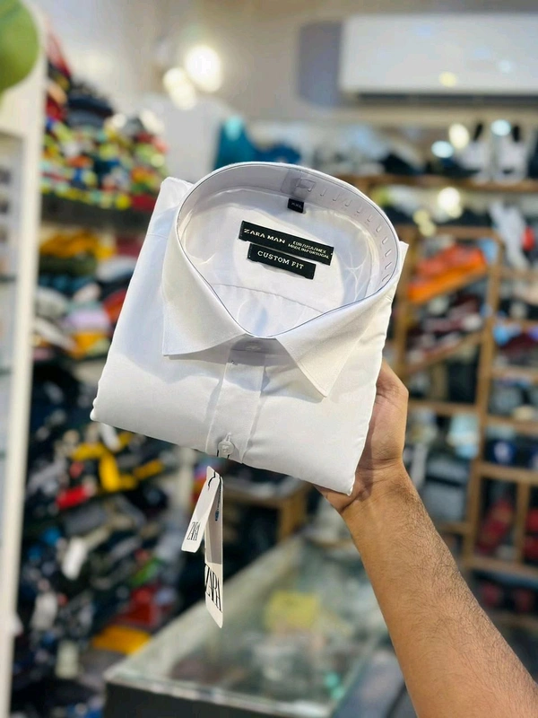 The Unity Style Premium 12@ Zra Men Cotton Solid Shirt For Men 4 Color - White, XL-42