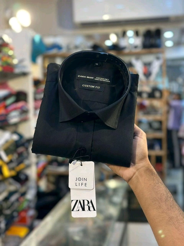 The Unity Style Premium 12@ Zra Men Cotton Solid Shirt For Men 4 Color - Black, XXL-44