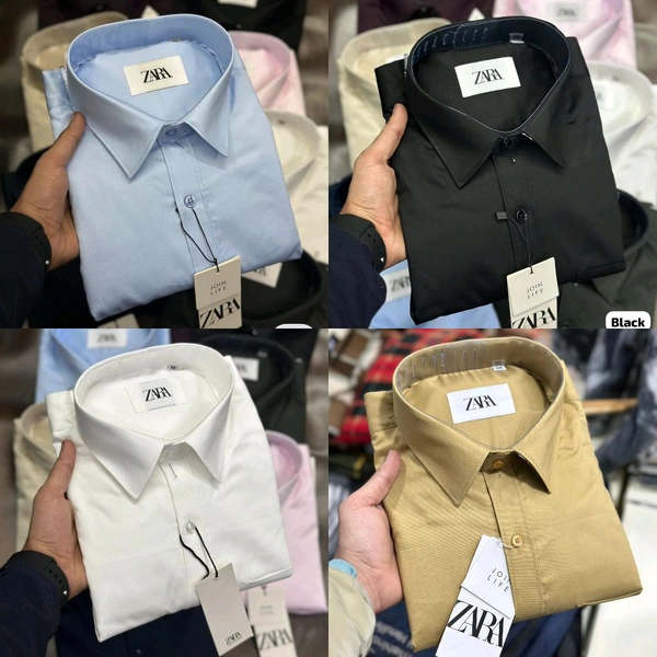 The Unity Style Zaraa 4 Pc Combo Cotton  Regular Fit Shirt ( Gold, Black, White, SKY Blue) - M-38