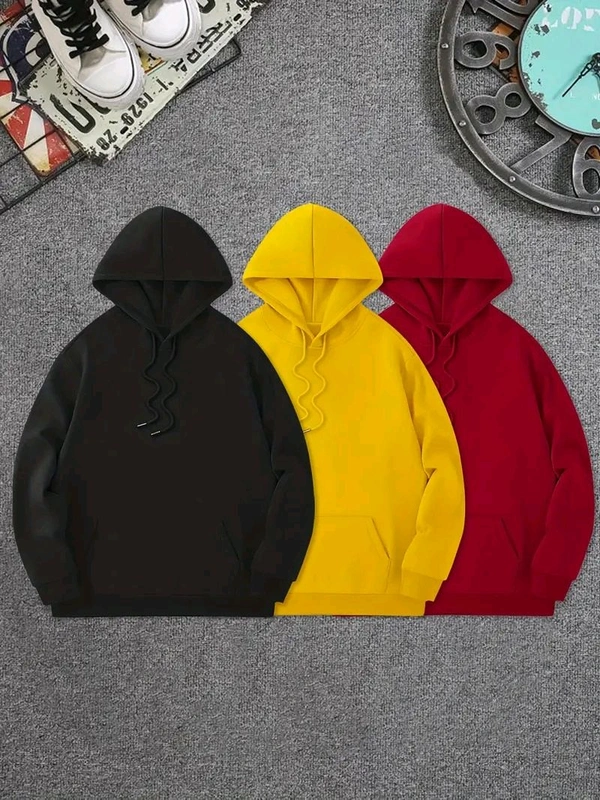 Cozy Winter Classic Hoodie Collection Black,Yellow, Red, Brown Of 3 - S-36