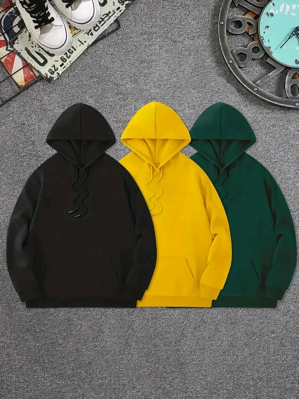 Cozy Winter Classic Hoodie Collection Black,Yellow, Green, Brown Of 3 - S-36