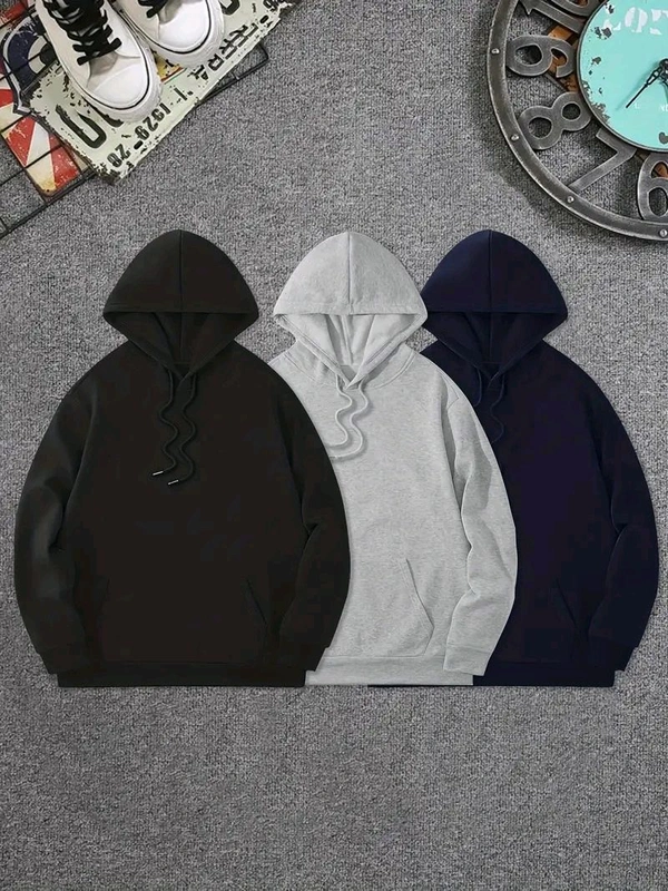 Cozy Winter Classic Hoodie Collection Black,Gray, Navy Blue, Brown Of 3  - XXL-44