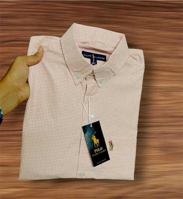 The Unity Style RL POLO Shirt Regular fit Gingham Checkd Formal Shirt - M-38