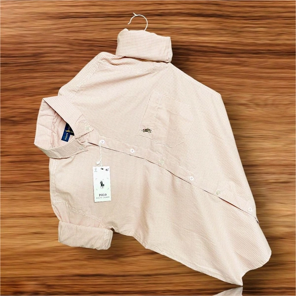 The Unity Style RL POLO Shirt Regular fit Gingham Checkd Formal Shirt - XXL-44