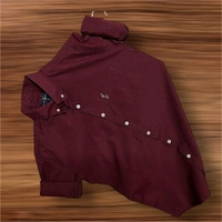 The Unity Style RL POLO Shirt Regular fit Marron Checkd Formal Shirt - XL-42