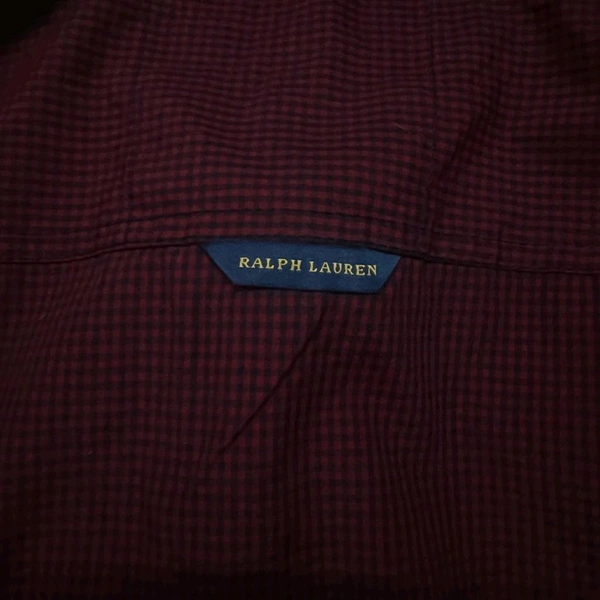 The Unity Style RL POLO Shirt Regular fit Marron Checkd Formal Shirt - XL-42