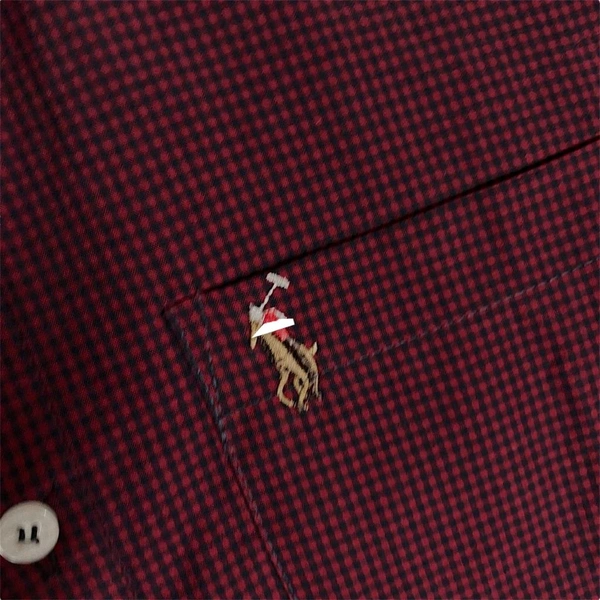 The Unity Style RL POLO Shirt Regular fit Marron Checkd Formal Shirt - XL-42