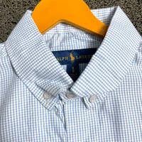 The Unity Style RL POLO Shirt Regular fit Sky Blue Checkd Formal Shirt - M-38