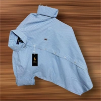 The Unity Style RL POLO Shirt Regular fit Sky Blue Checkd Formal Shirt - M-38