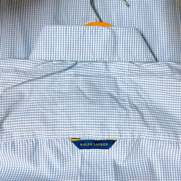 The Unity Style RL POLO Shirt Regular fit Sky Blue Checkd Formal Shirt - L-40