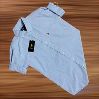 The Unity Style RL POLO Shirt Regular fit Sky Blue Checkd Formal Shirt - L-40
