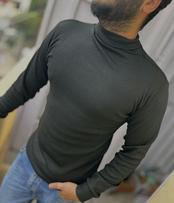 Men’s Premium High Neck Sweater | Winter Wear | Stylish & Comfortable - White, L-40