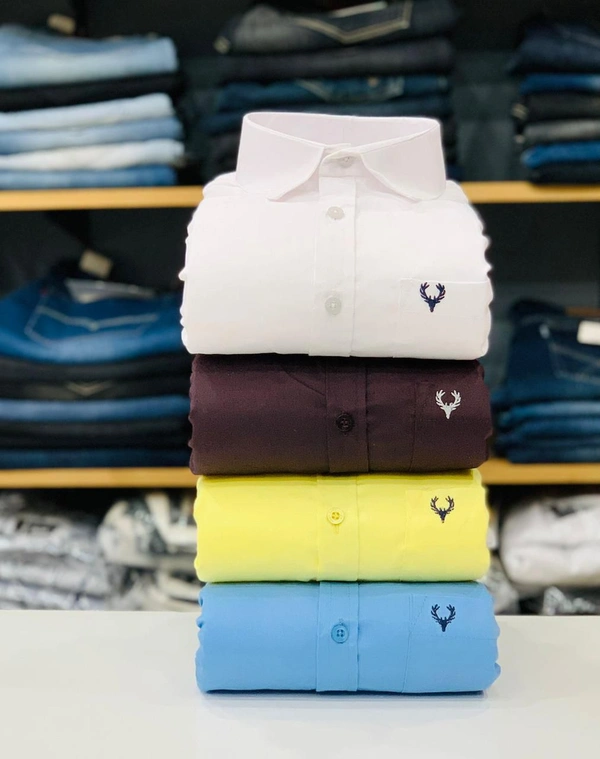 Allen Men's Plain Shirt Combo - Pack of 4 | Premium Cotton | Casual & Formal Wear - L- 40