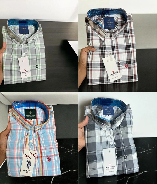 The Unity Style Allen Shirt Regular fit Checkd Formal Shirt ( Pack Of 4) - XXL-44