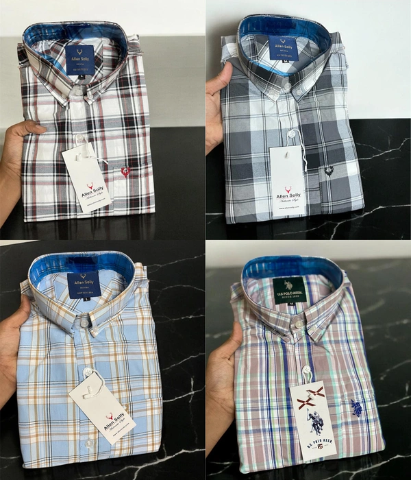 The Unity Style Allen Shirt Regular fit Checkd Formal Shirt ( Pack Of 4) - XL-42