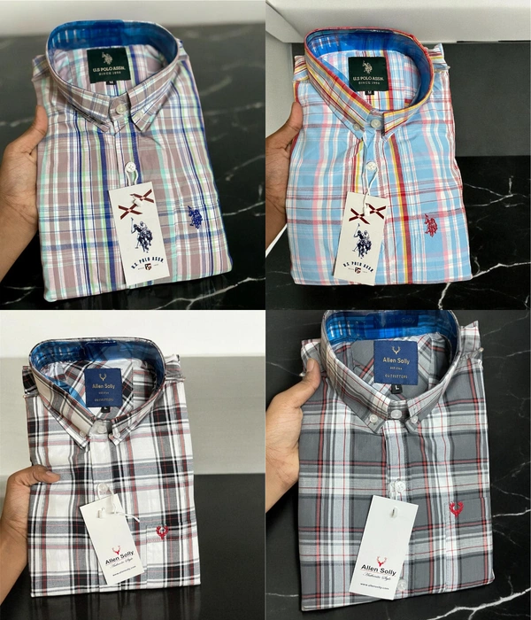 The Unity Style Allen Shirt Regular fit Checkd Formal Shirt ( Pack Of 4) - XXL-44