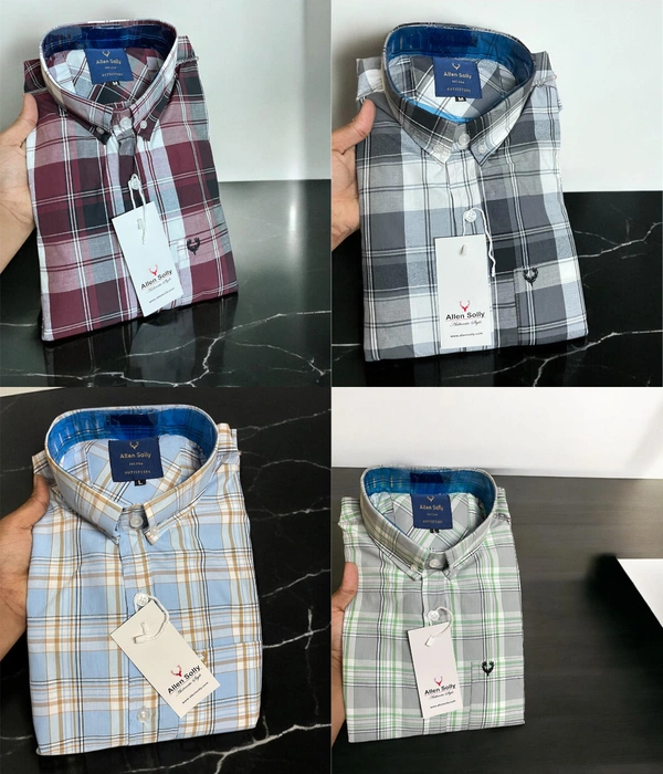 The Unity Style Allen Shirt Regular fit Checkd Formal Shirt ( Pack Of 4) - XXL-44