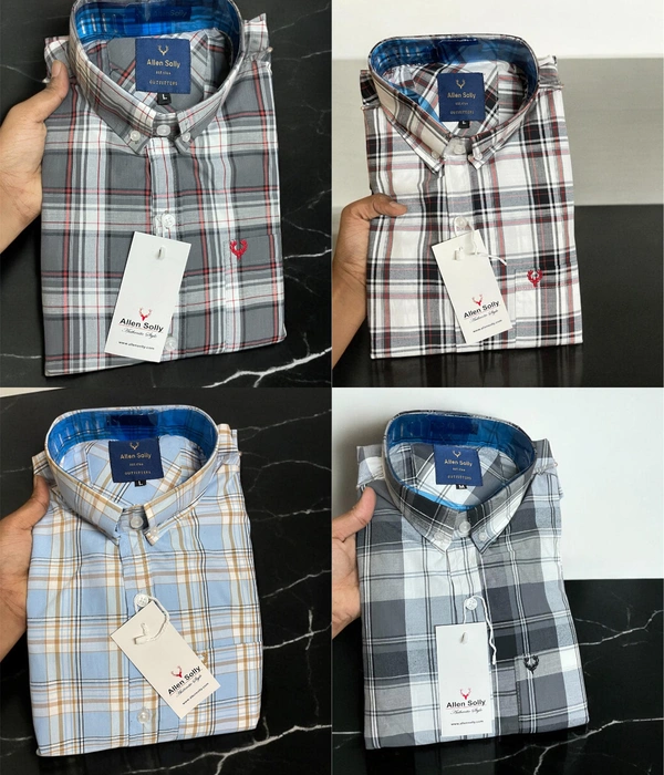 The Unity Style Allen Shirt Regular fit Checkd Formal Shirt ( Pack Of 4) - XL-42