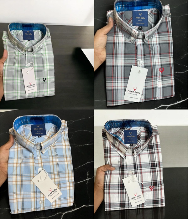 The Unity Style Allen Shirt Regular fit Checkd Formal Shirt ( Pack Of 4) - L-40