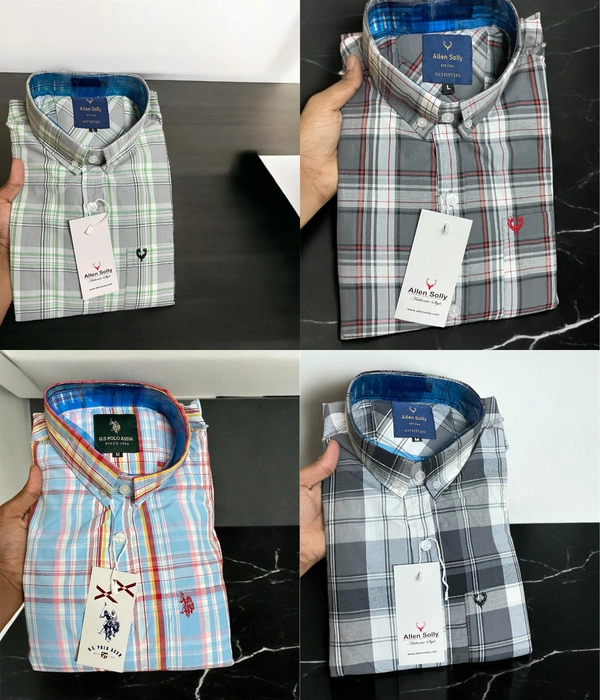 The Unity Style Allen Shirt Regular fit Checkd Formal Shirt ( Pack Of 4) - XXL-44