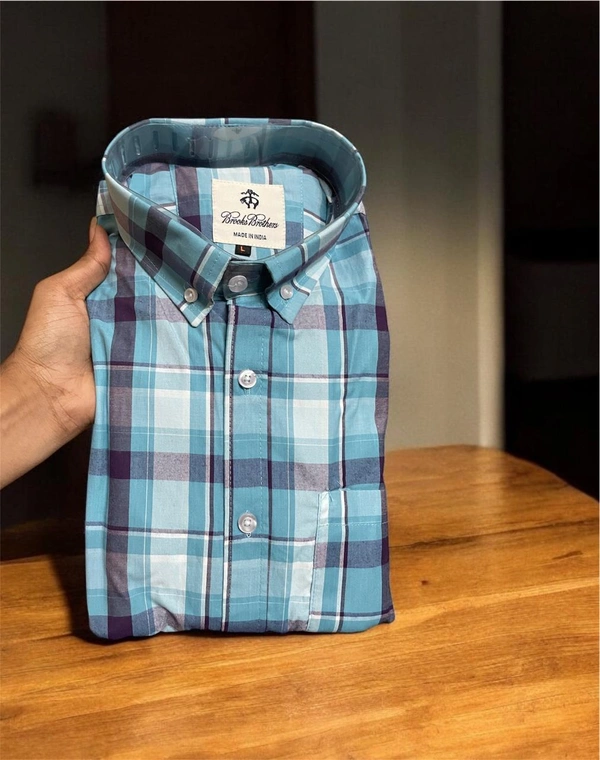 The Unity Style Brooks Brothers Shirt Regular fit Checkd Formal Shirt - XXL-44