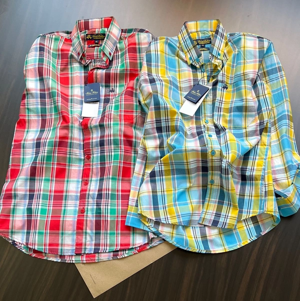 The Unity Style Brooks Brothers Shirt Regular fit Checkd Formal Shirt ( Pack of 2) - M-38