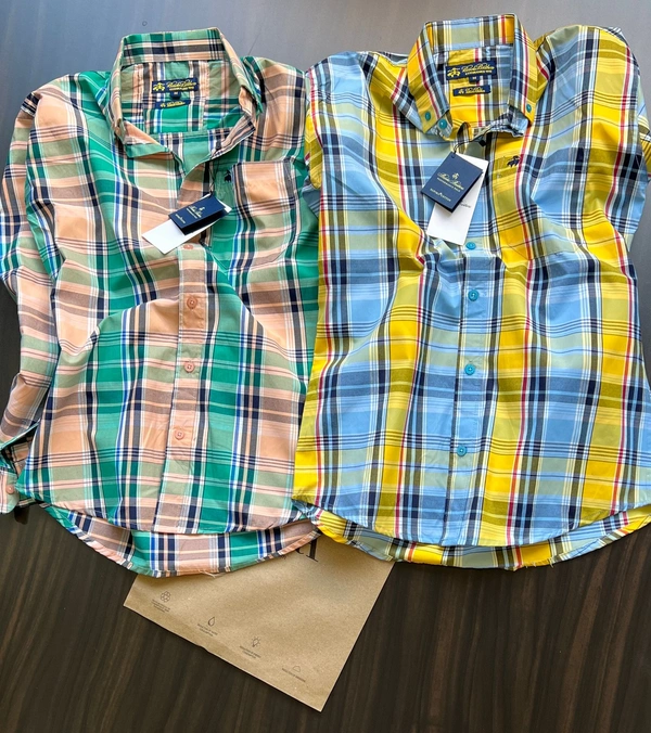 The Unity Style Brooks Brothers Shirt Regular fit Checkd Formal Shirt ( Pack of 2) - M-38