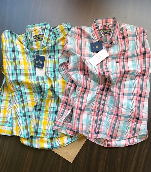 The Unity Style Brooks Brothers Shirt Regular fit Checkd Formal Shirt ( Pack of 2) - XL-42