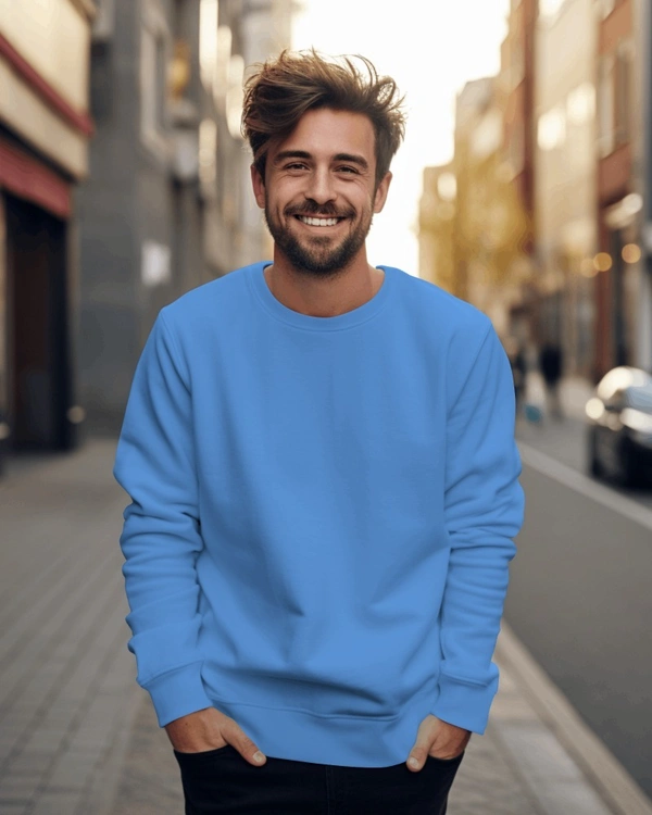 Cozy Winter Sweatshirt Collection - Sky Blue, XXL-44