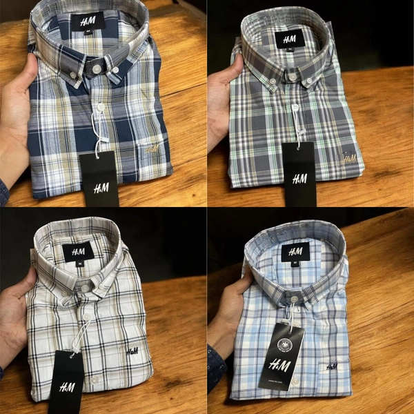 The Unity Style H M Shirt Regular fit Checkd Formal Shirt (Packed 4) - Xl-42