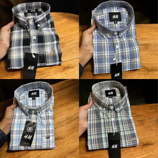 The Unity Style H M Shirt Regular fit Checkd Formal Shirt (Packed 4) - L-40