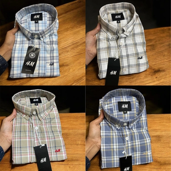 The Unity Style H M Shirt Regular fit Checkd Formal Shirt (Packed 4) - L-40