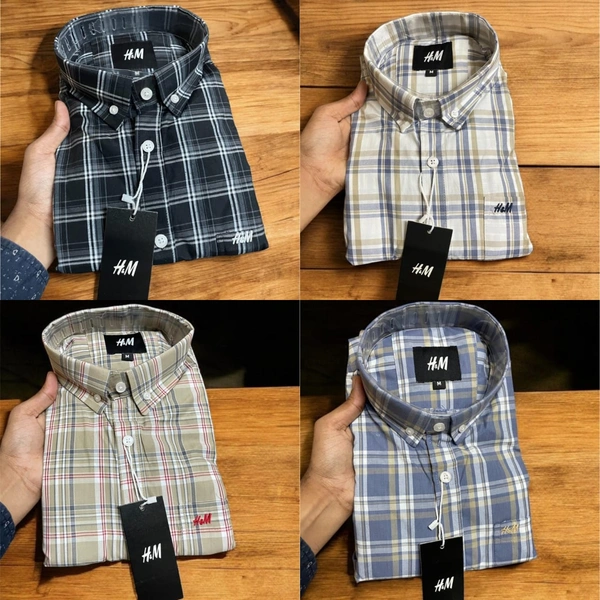 The Unity Style H M Shirt Regular fit Checkd Formal Shirt (Packed 4) - Xl-42