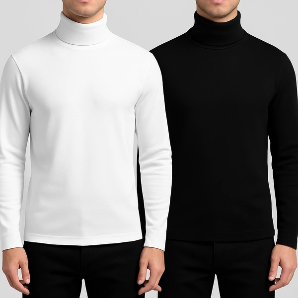 The Unity Style Men’s Premium High Neck Sweater pack 2 | Winter Wear | Stylish & Comfortable - S