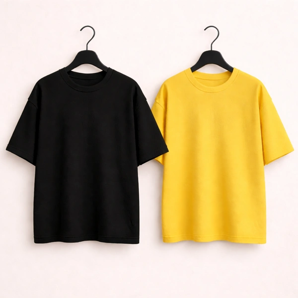 Oversized Plain T-Shirt (Pack of 2) | 240 GSM | Premium Cotton