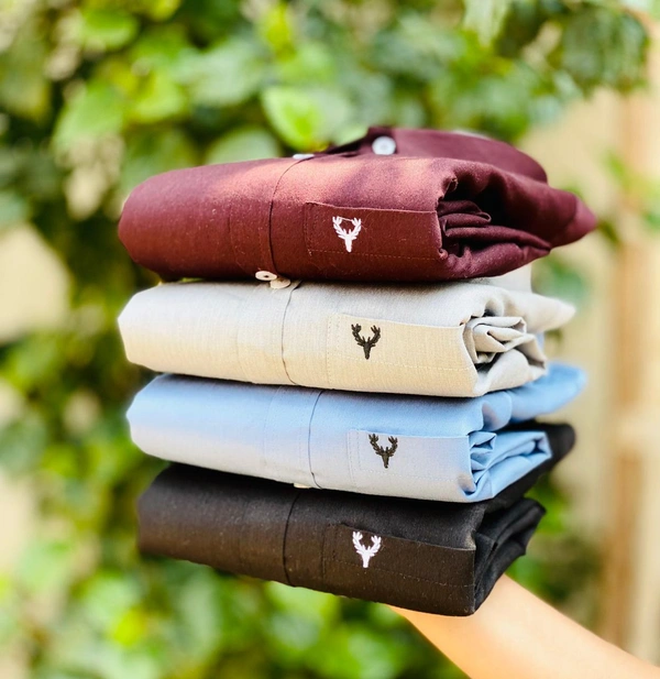 The Unity Style Plain Shirts for Men - 4 Pc Combo Stylish & Comfortable Free Shipping - L